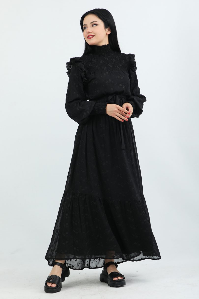 Womens Vintage Black Dress - Image 4