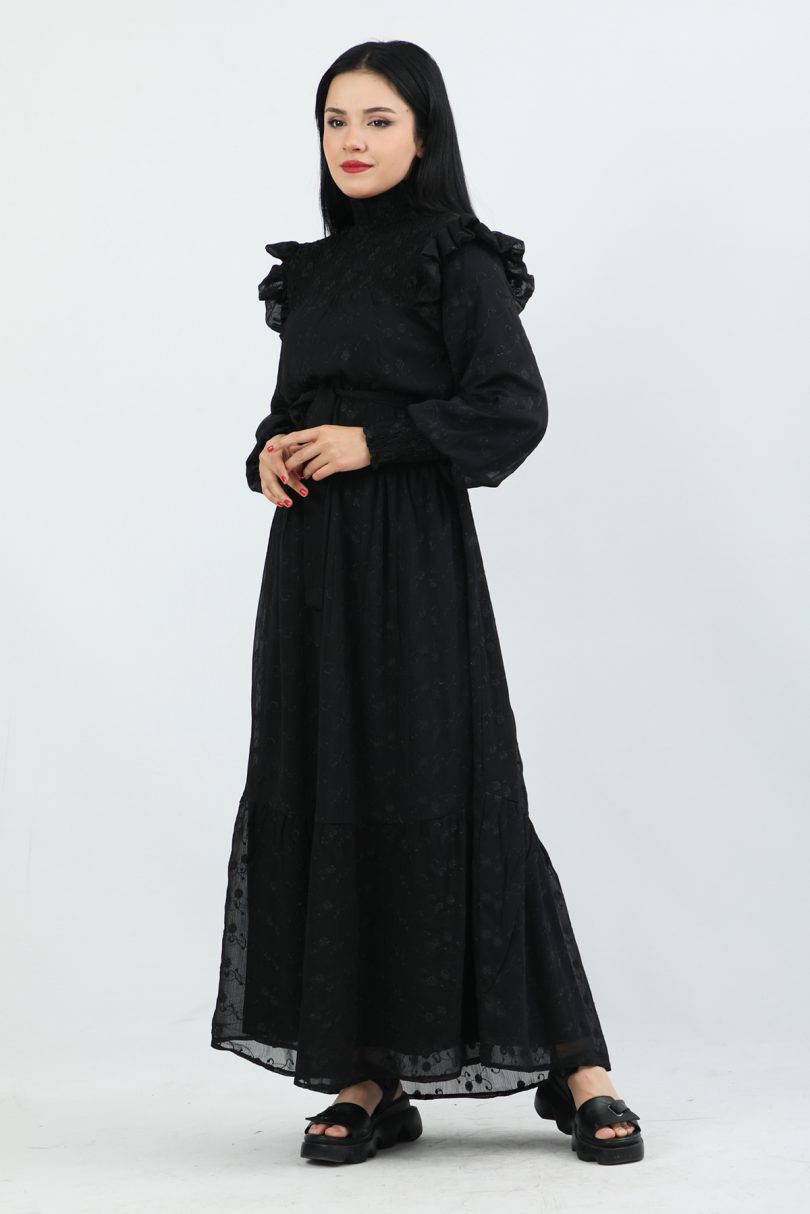 Womens Vintage Black Dress - Image 5