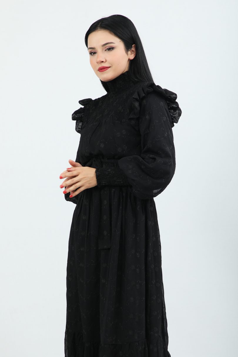 Womens Vintage Black Dress - Image 7