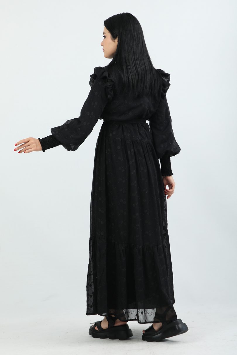 Womens Vintage Black Dress - Image 8