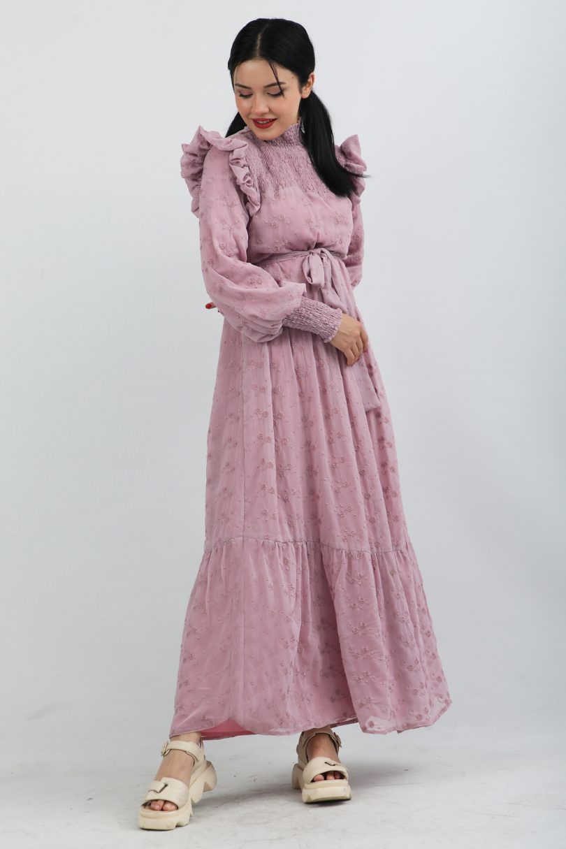 Womens Vintage Pink Dress - Image 9