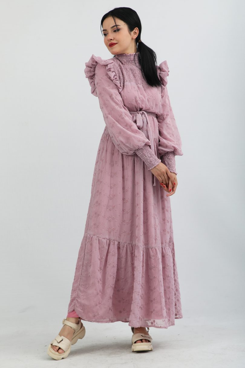 Womens Vintage Pink Dress - Image 8
