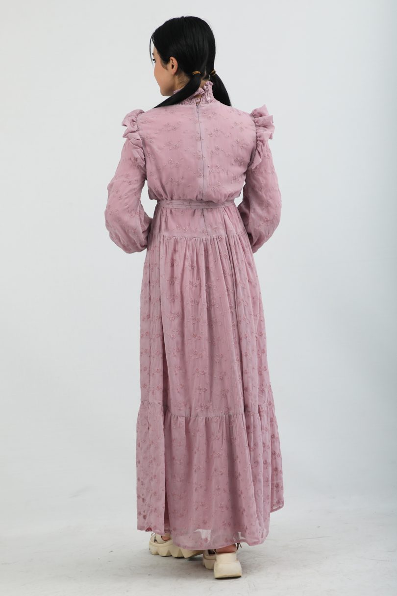 Womens Vintage Pink Dress - Image 6