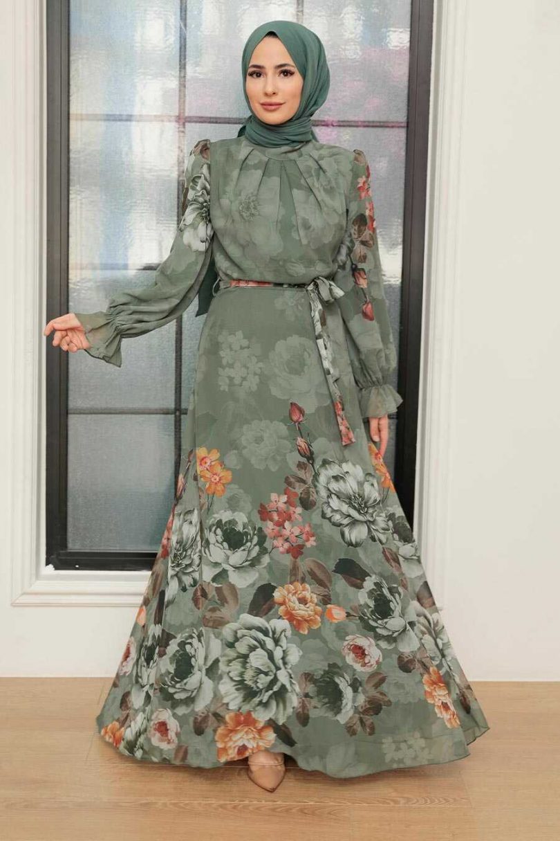 Almond Green Hijab Dress