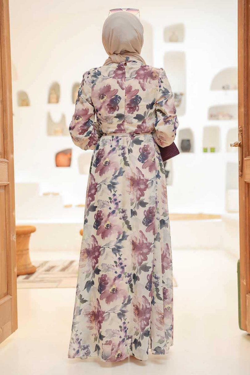 Beige Hijab Dress - Image 2