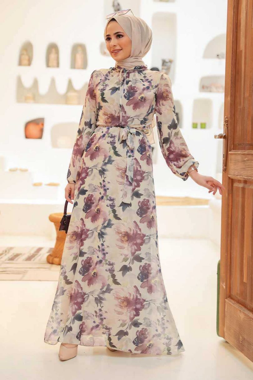 Beige Hijab Dress
