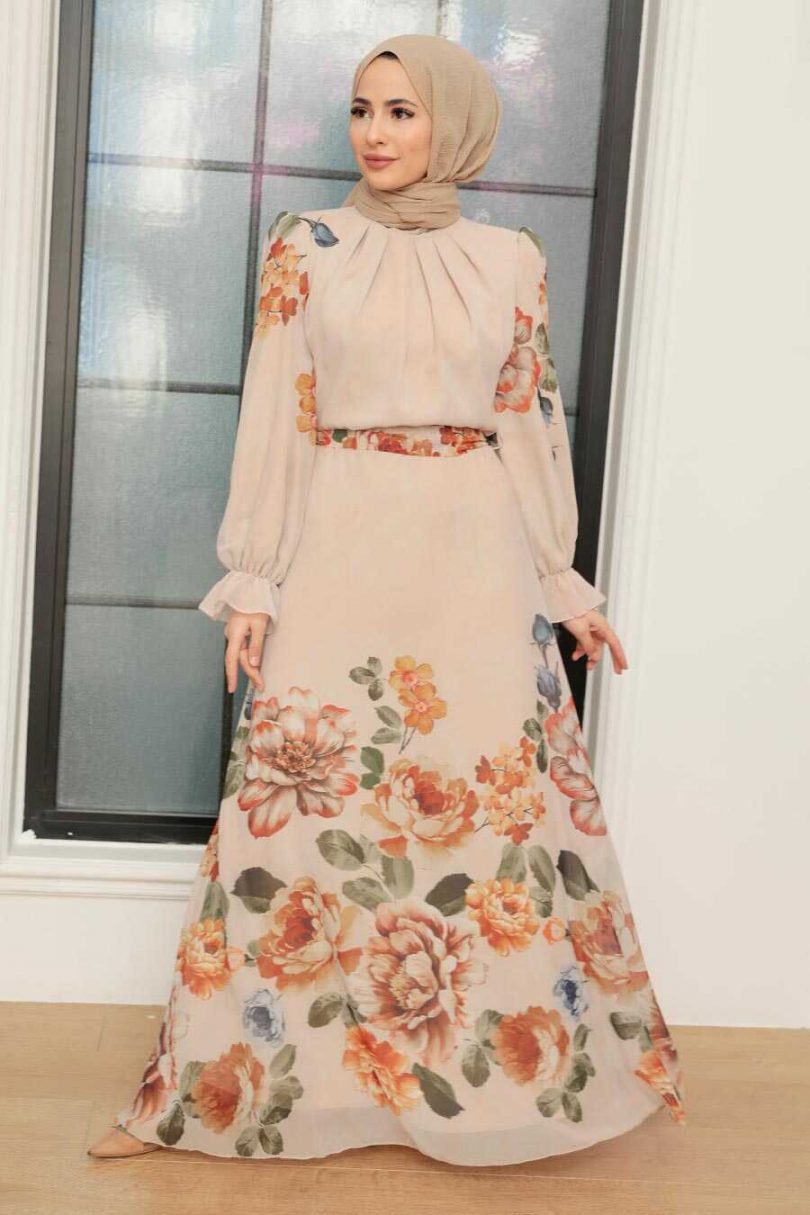 Beige Hijab Dress