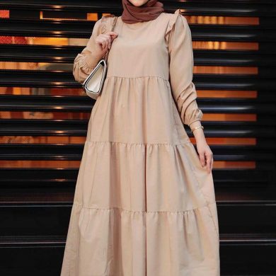 Beige Hijab Dress