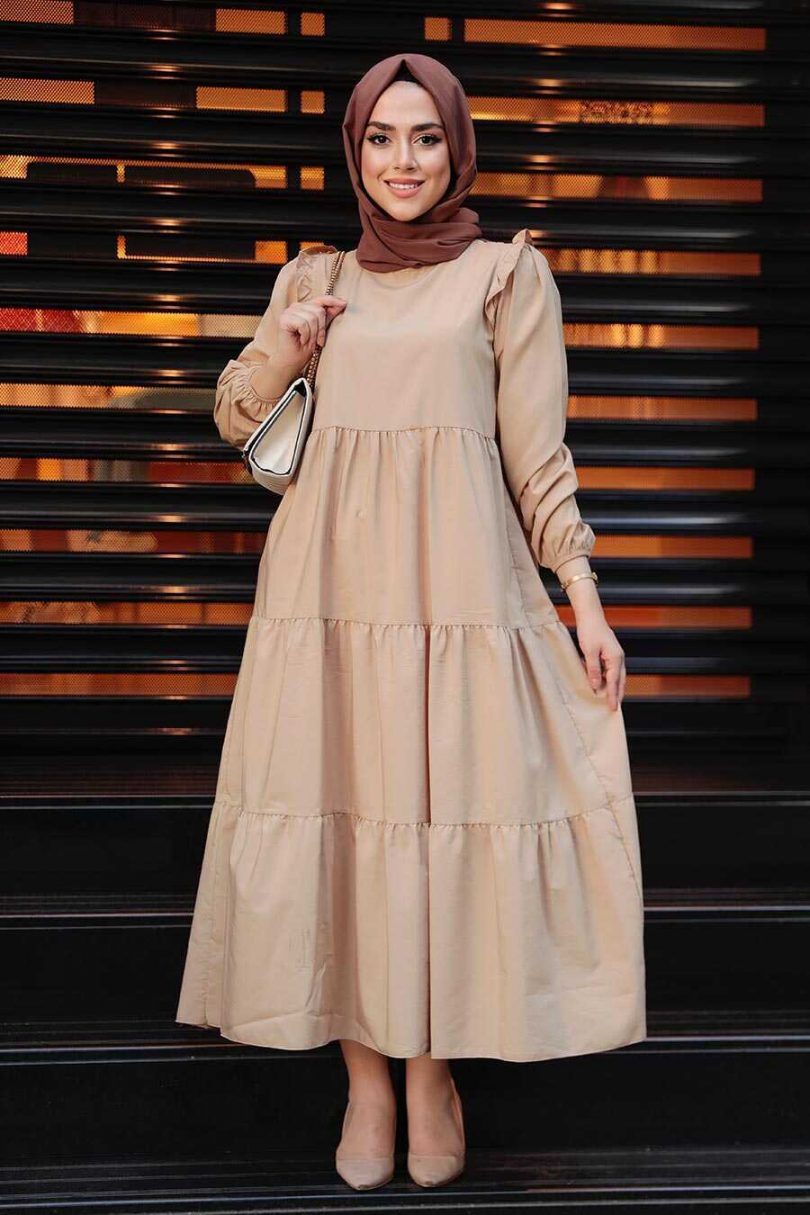 Beige Hijab Dress