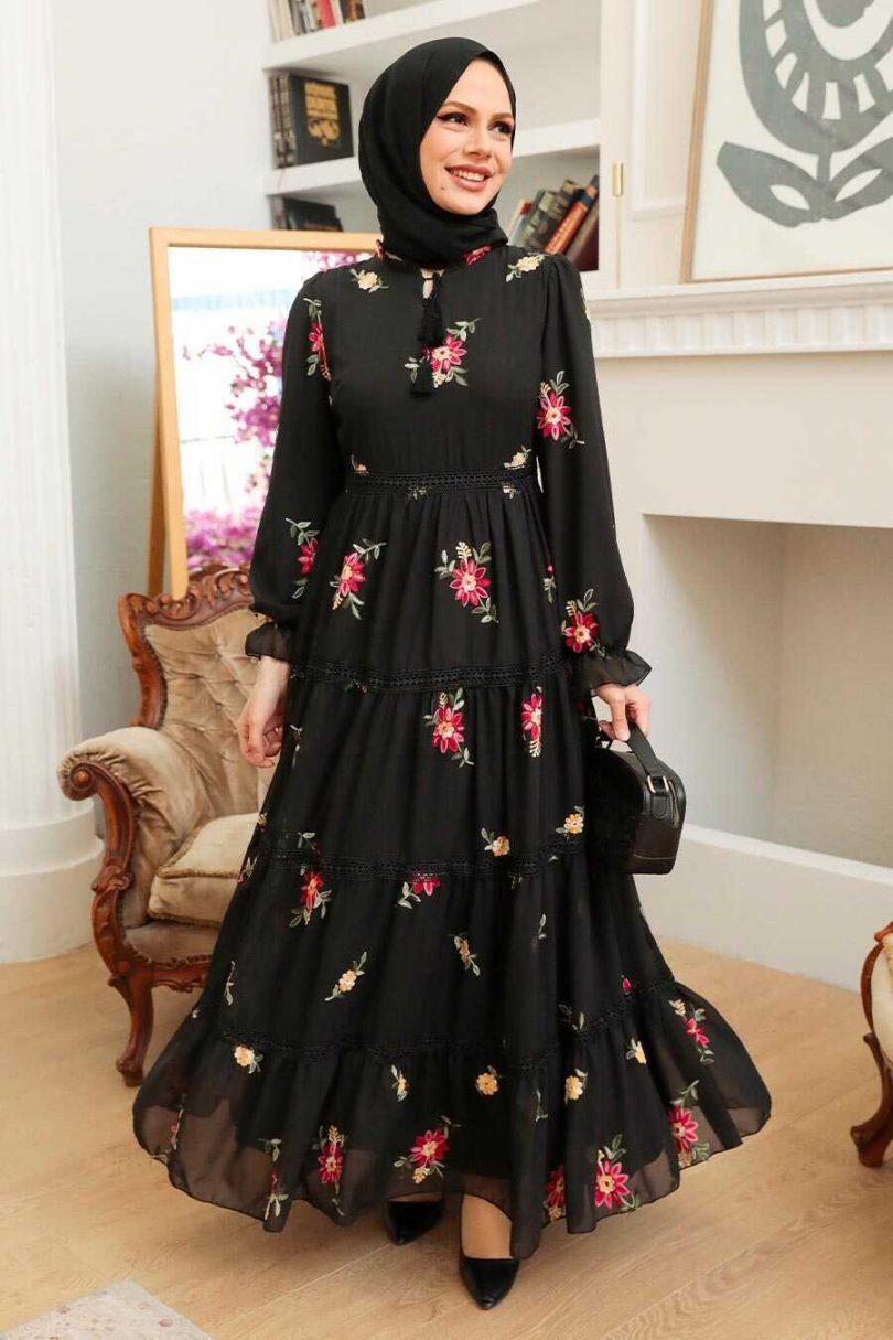 Black Hijab Dress - Image 2
