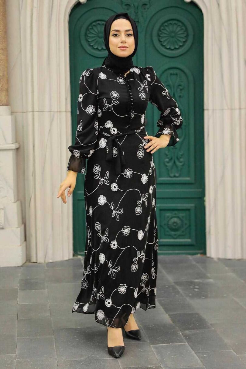 Black Hijab Dress - Image 2