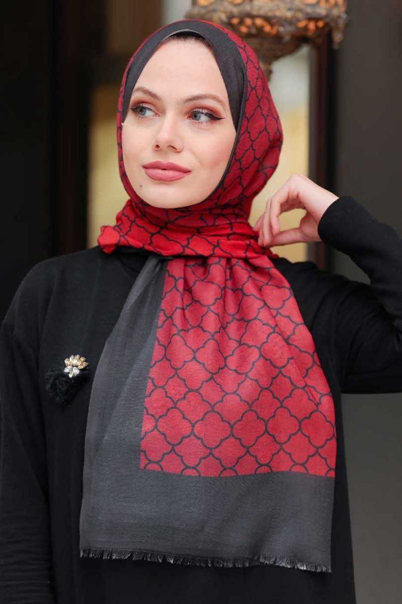 Claret Red Hijab Shawl