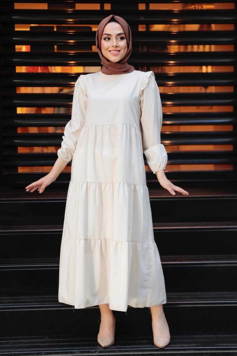 Crem Hijab Dress - Image 2