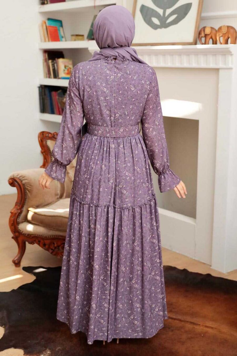 Dark Lila Hijab Dress - Image 2