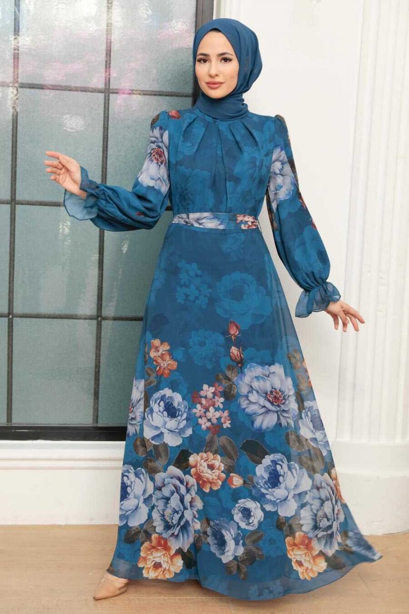 İndigo Blue Hijab Dress
