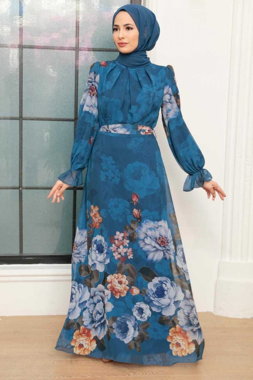 İndigo Blue Hijab Dress - Image 2