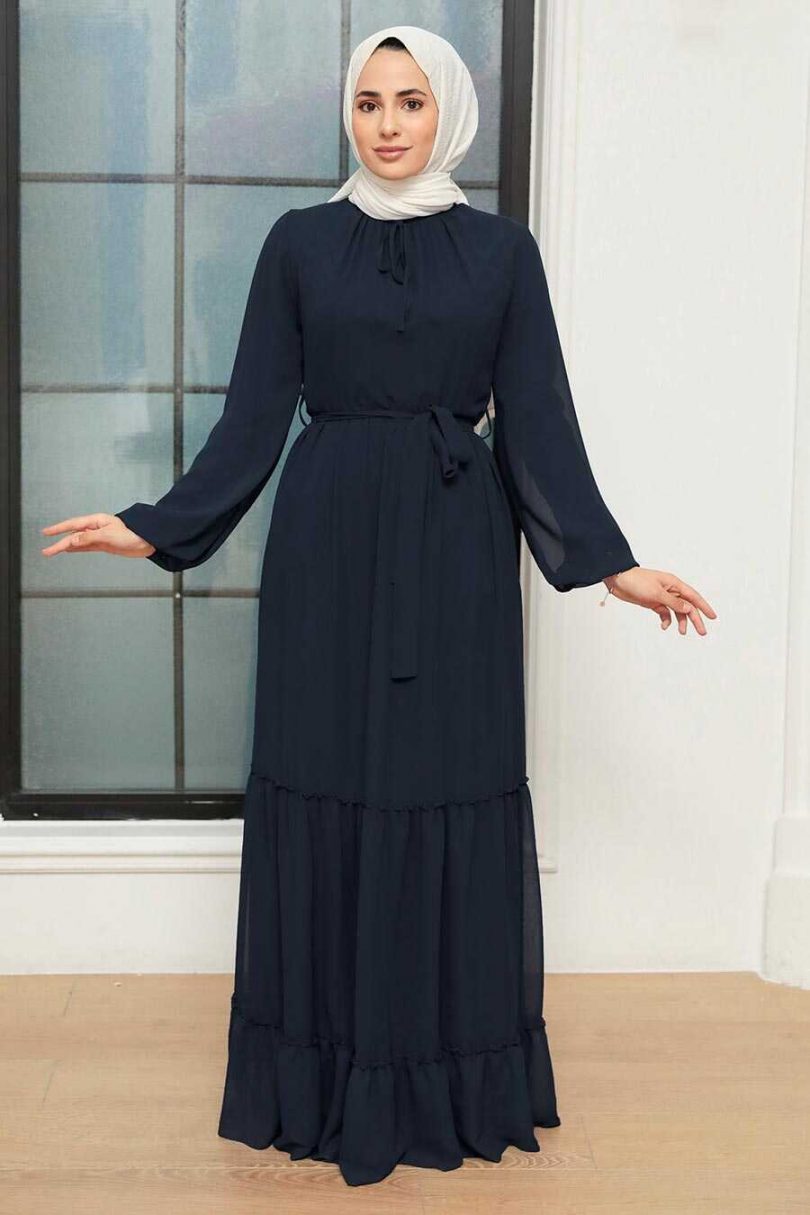 Navy Blue Hijab Dress
