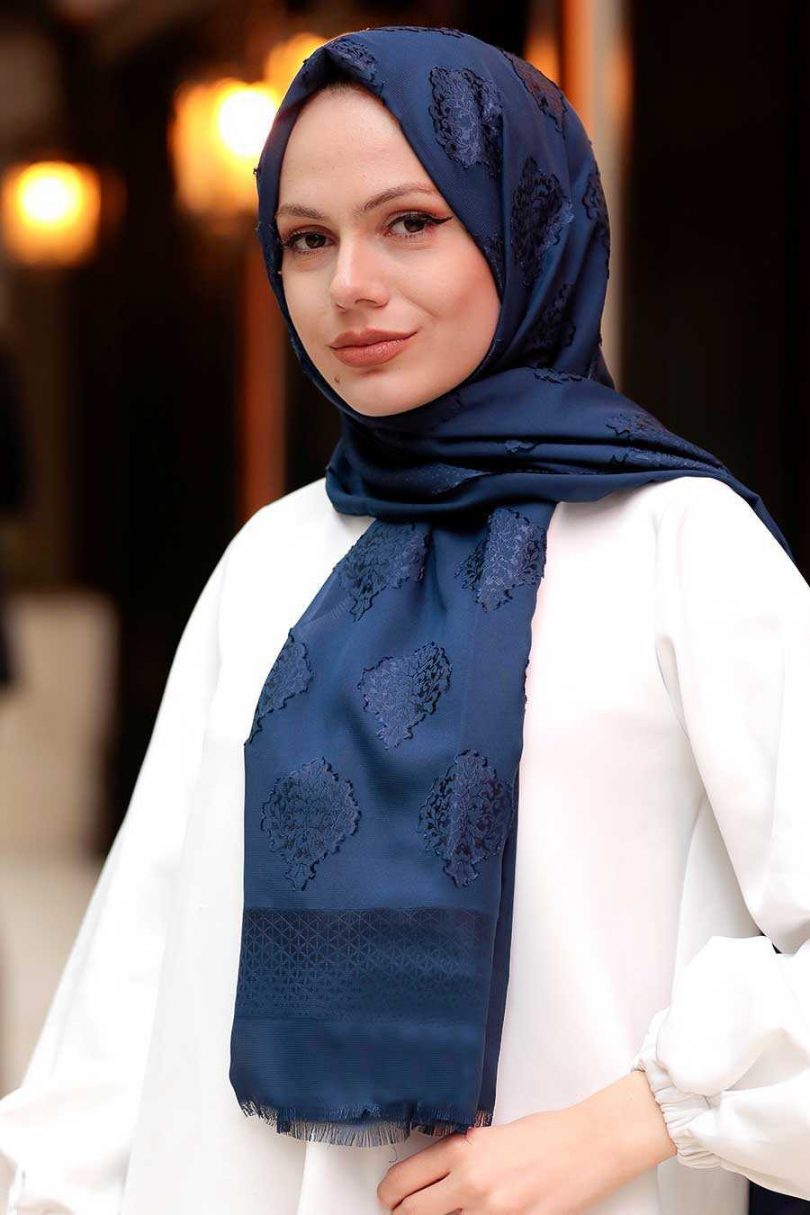 Navy Blue Hijab Shawl