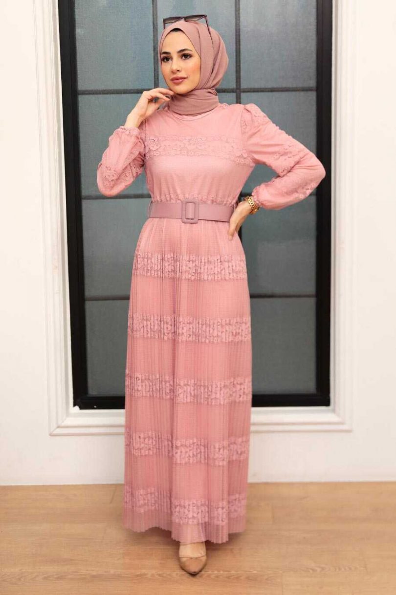 Powder Pink Hijab Dress - Image 2