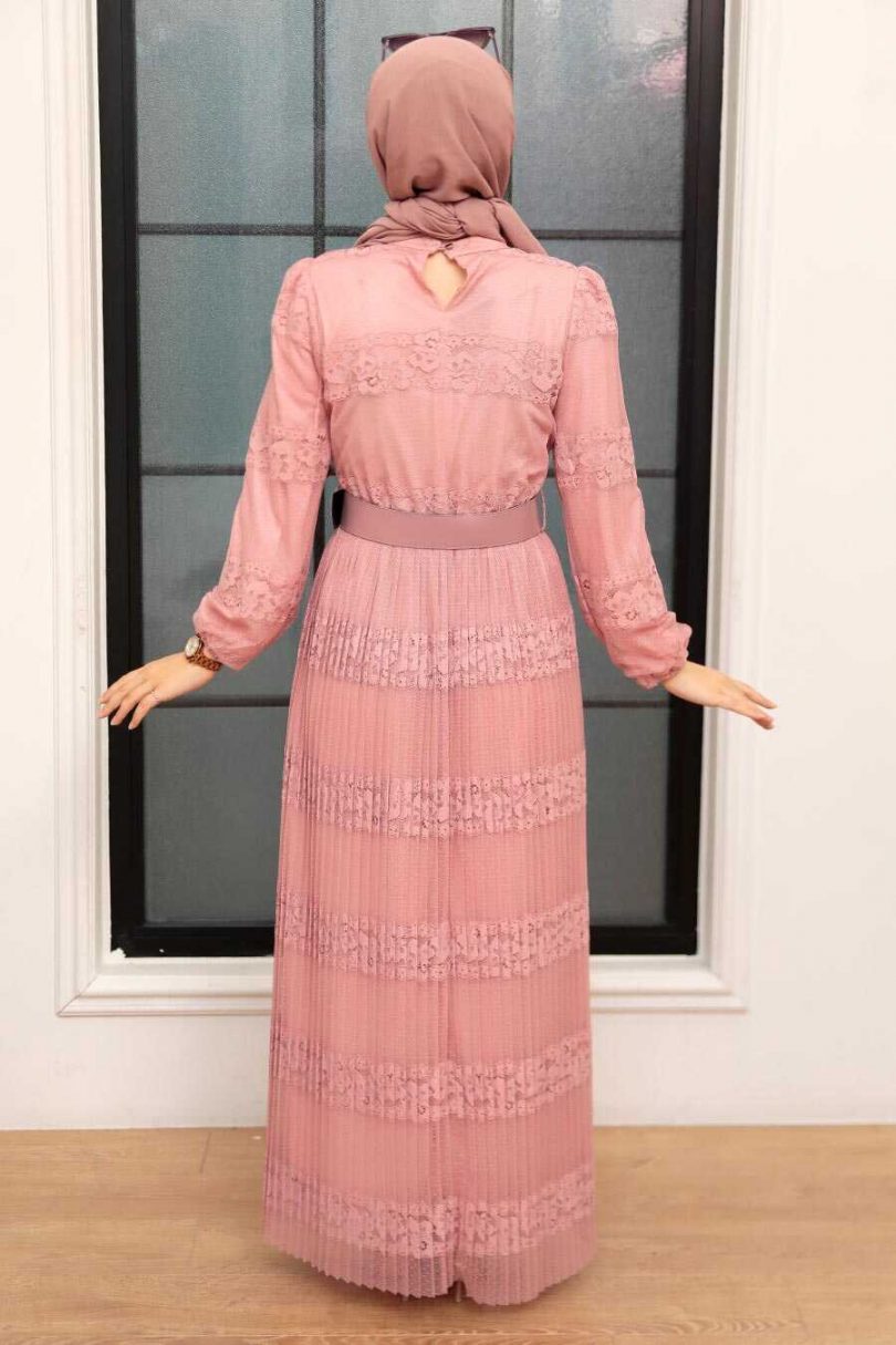 Powder Pink Hijab Dress - Image 3