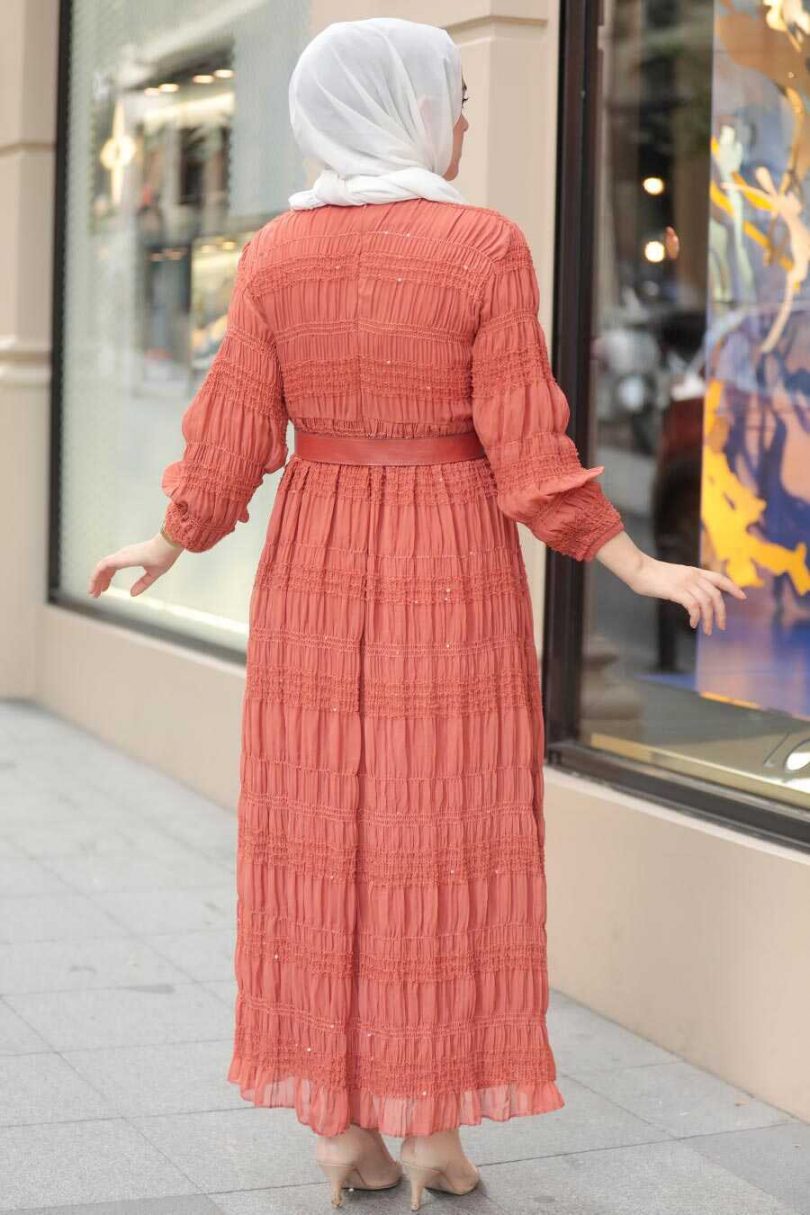 Terra Cotta Hijab Dress - Image 3