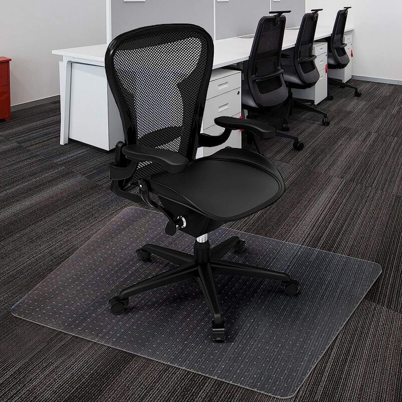 Azadx Chair Mat for Carpet Office Chair Mat for Low, Standard and No Pile Carpeted Floors 2.5 x4 75x120cm Desk Chair Mat on Carpet for Easy Rolling Carpet Protector Mat 30 x 48 Rectangle