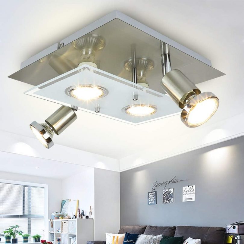 4 Way Square Plate Adjustable LED Ceiling Spotlight,