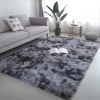  Soft Fluffy Rug for Living Room Bedroom, Parent Room Kids Room Plush Rug, Dorm Area, Large Area Living Room Bedroom Decorative Rugs, Tie Dye Craft Dark grey, 120x160cm