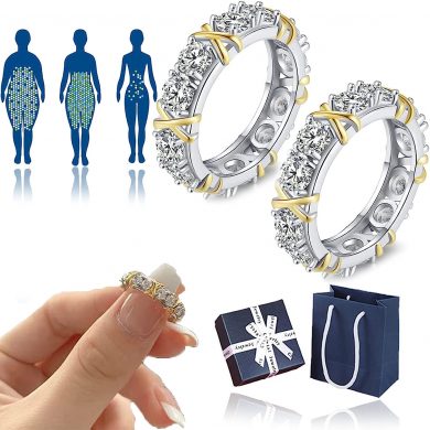 Moissanite Diamond Ring, Magnetic Zircon Shaping Ring Engagement Rings Wedding Bands Anniversary Rings Gifts 8, 2pcs Gold