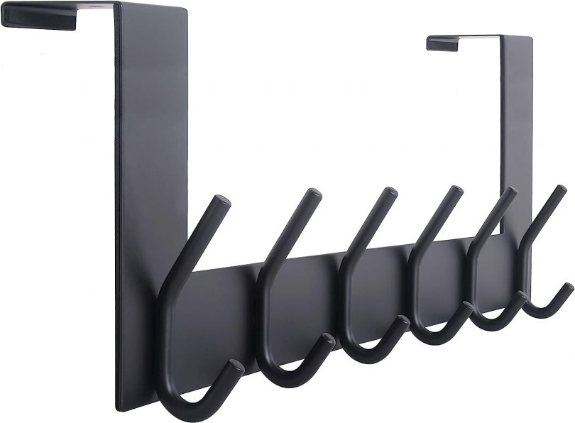 Funly mee Over The Door Hook ,304 Stainless Steel with 6 Hooks,Door Towel Rack for Hanging