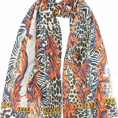 Claudia Jason Designer Scarf Animal Leopard Pattern Print Large Size Scarves For Women