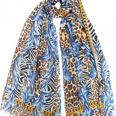 Claudia Jason Designer Scarf Animal Leopard Pattern Print Large Size Scarves For Women